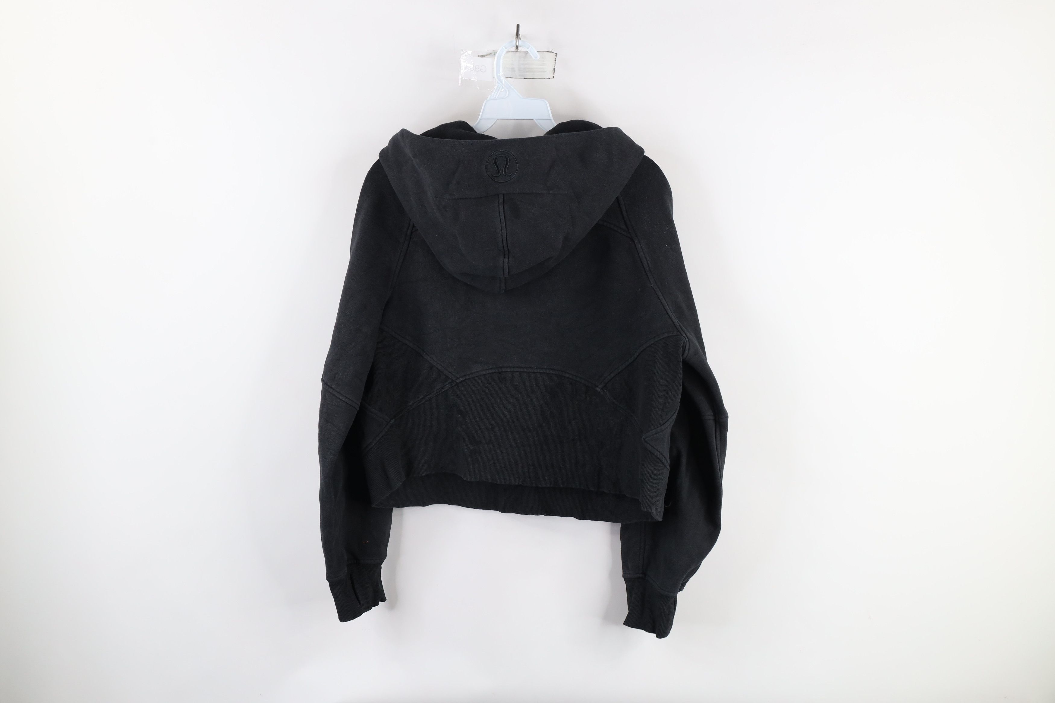 Lululemon × Vintage Lululemon Distressed Heavyweight Cropped Scuba Hoodie Black Size XS / US 0-2 / IT 36-38 - 14 Thumbnail