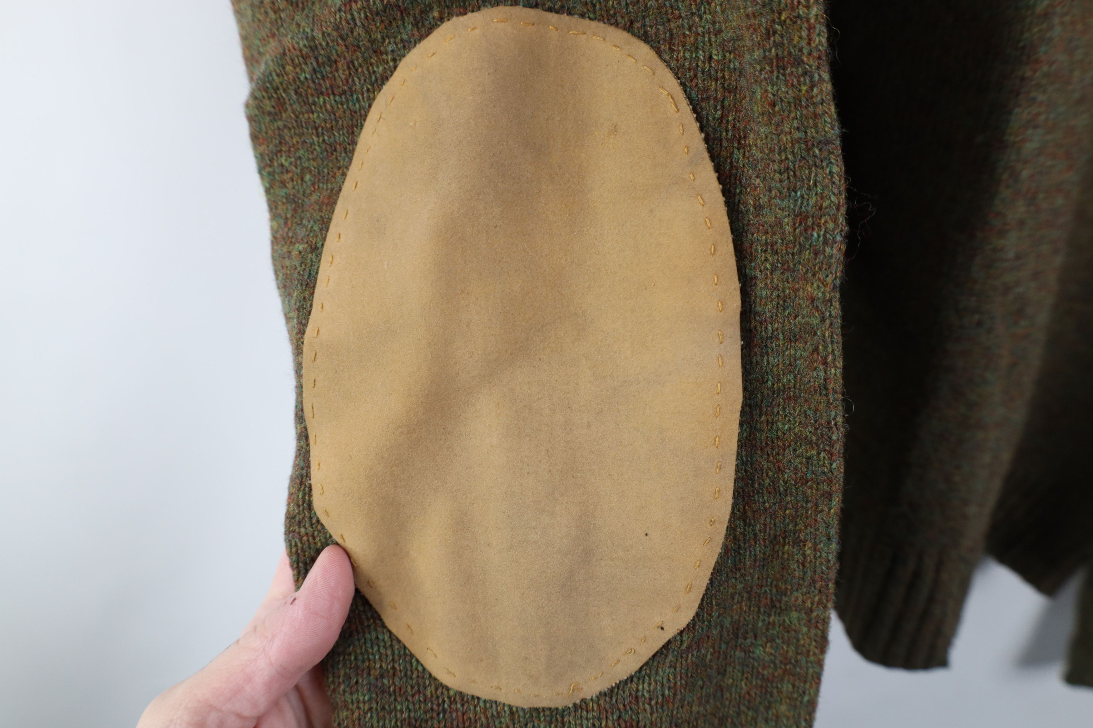 Vintage Vintage 50s Fleck Elbow Patch Wool Knit V-Neck Sweater Size US XL / EU 56 / 4 - 5 Thumbnail