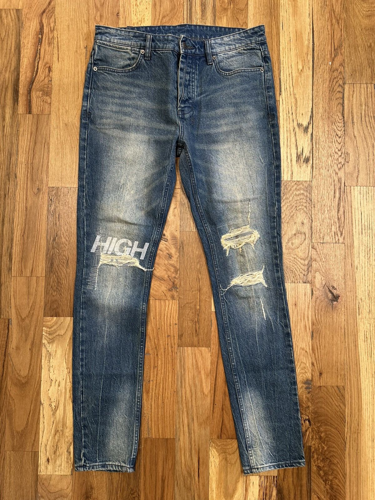 Ksubi Ksubi Knee High Logo Blue Denim Jeans Size 33 Size US 33 - 1 Thumbnail