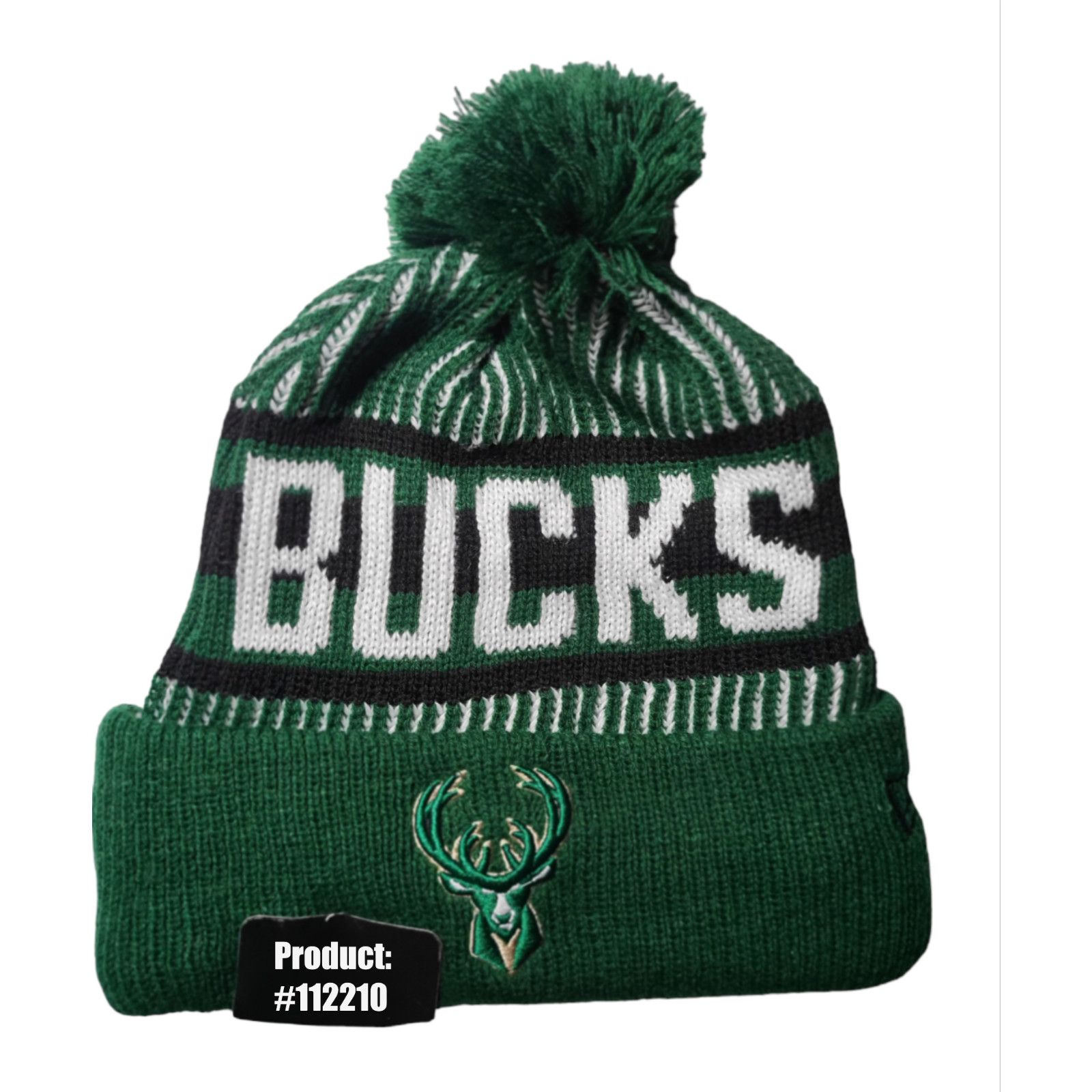 Other NWT Milwaukee Bucks Striped Knit Sports Beanie Fleece Lined Size ONE SIZE - 3 Thumbnail