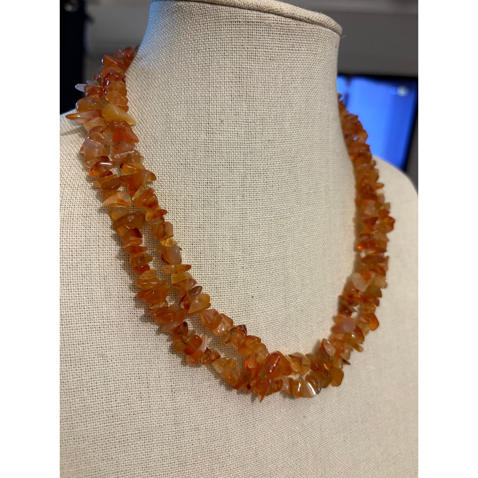 Other Natural Carnelian Chalcedony Chip Necklace 39” Single Strand Size ONE SIZE - 1 Thumbnail