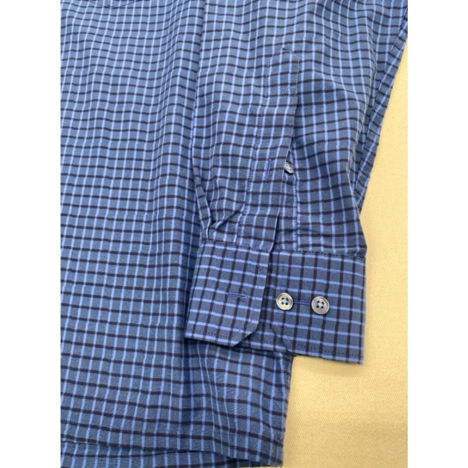 Vintage Azzurro Blue Check Shirt Long Sleeve XL Mens 100% Cotton Dress Shirt Button Up Collar Spread Vintage No Size US XL / EU 56 / 4 - 3 Thumbnail