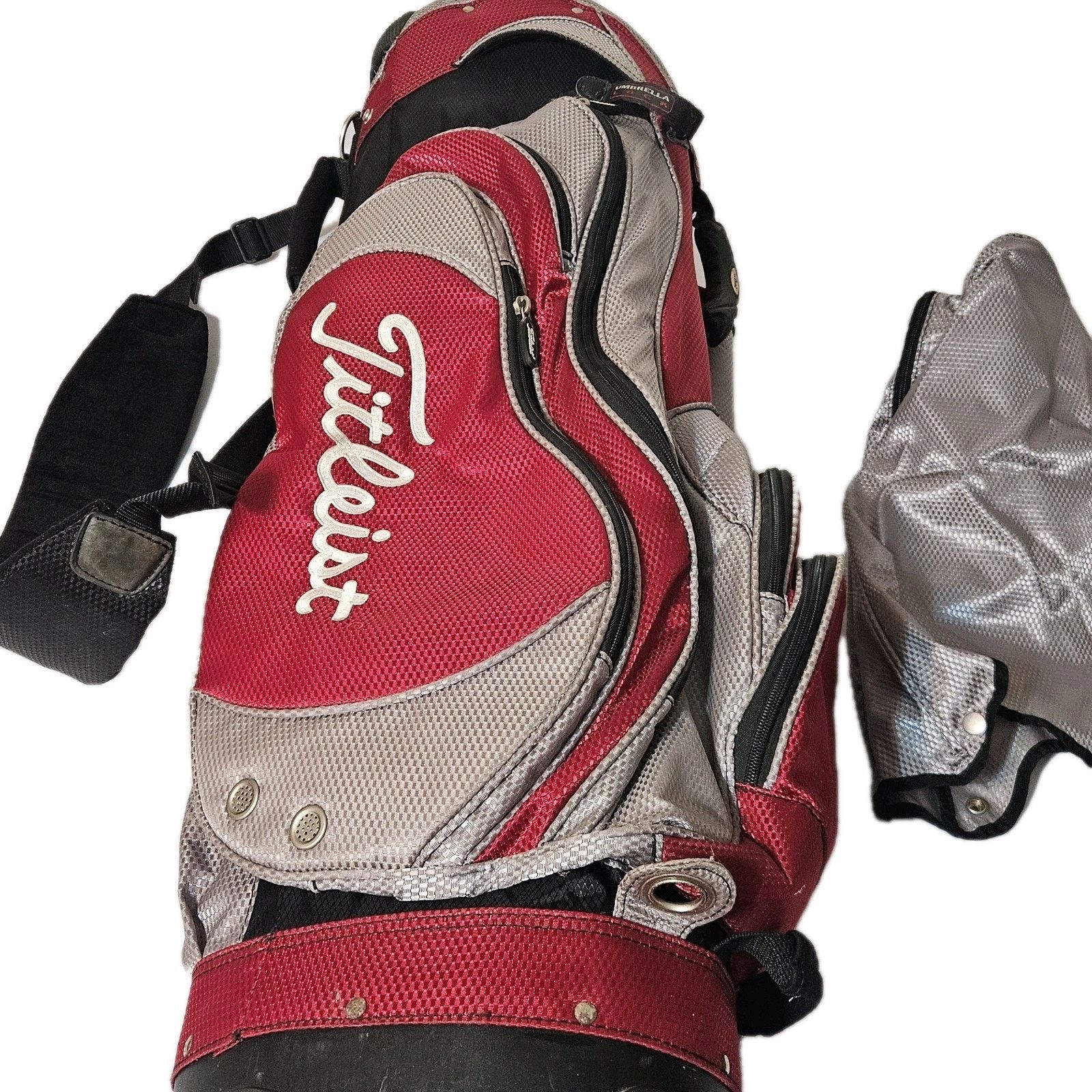 Titleist Titleist ‎GOLFBAG Golf Bag Red Umbrella Putter Slot HOOD Size ONE SIZE - 5 Thumbnail