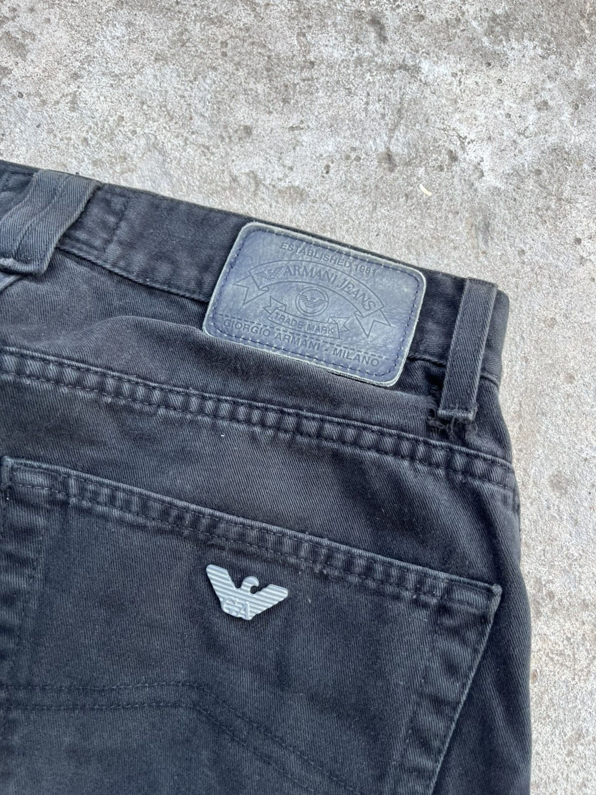 Armani 90s Giorgio Armani Vintage Big Logo Washed Jeans Denim Y2K Size US 30 / EU 46 - 17 Thumbnail