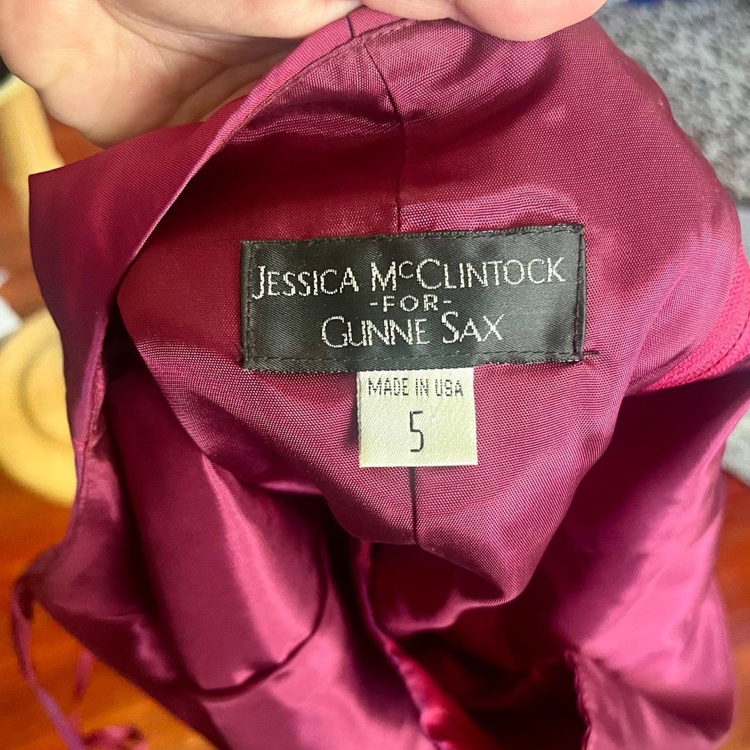 Jessica McClintock Deadstock Vtg Jessica McClintock Gunne Sax Fuschia Halter XS Size XS / US 0-2 / IT 36-38 - 4 Thumbnail