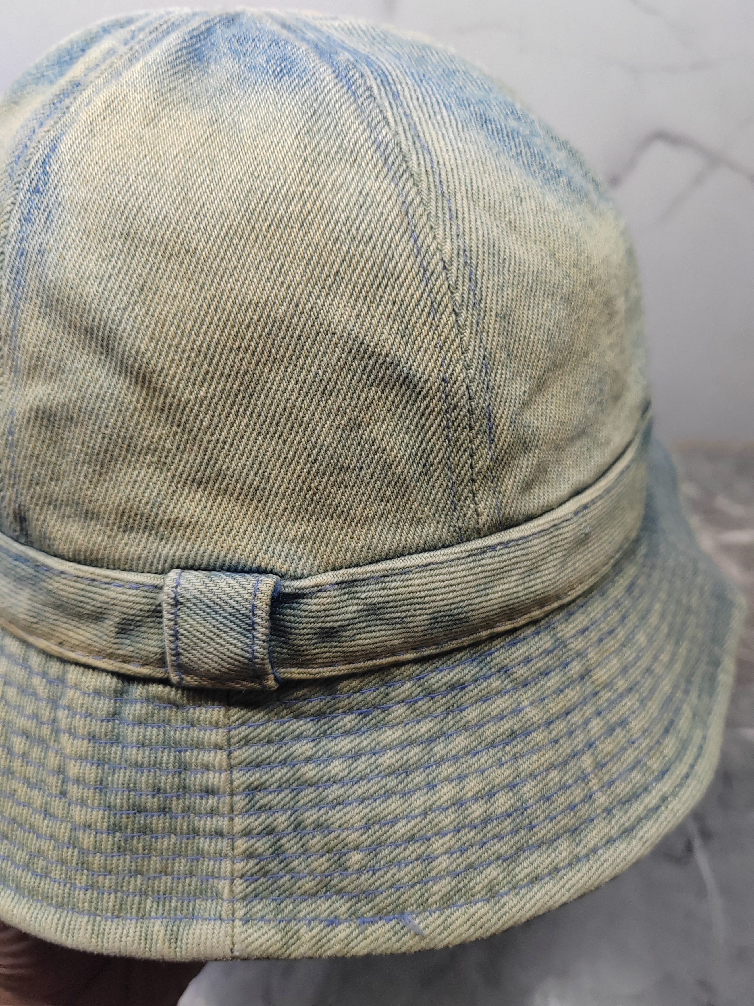 Japanese Brand Vintage Denim Japanese Distressed Style Bucket Hat Size ONE SIZE - 2 Thumbnail