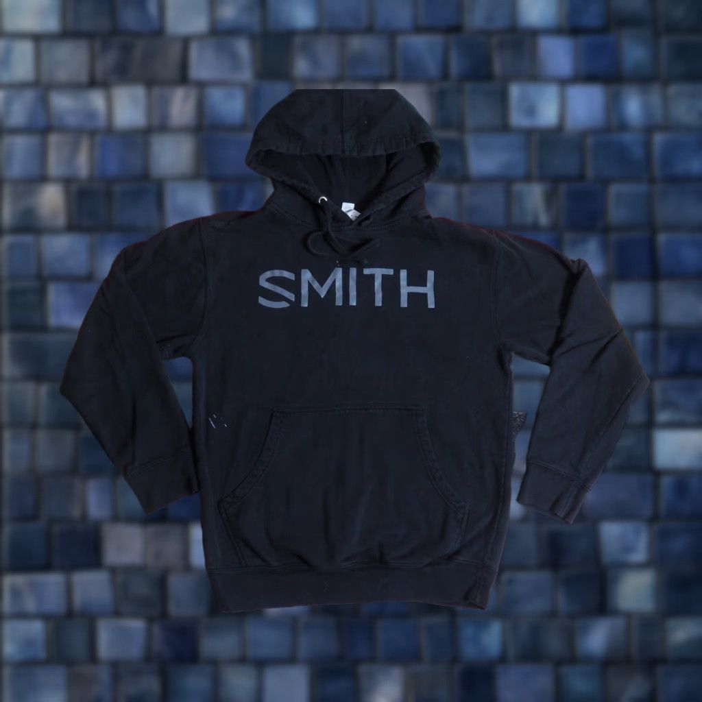 Vintage Smith Hoodie Black Logo Outdoor Mens S Sweatshirt Pullover Fleece Cotton Knitted 20" Pit 24" Length Ski Winter Outdoors Urban Comfort Casual Size US S / EU 44-46 / 1 - 1 Thumbnail