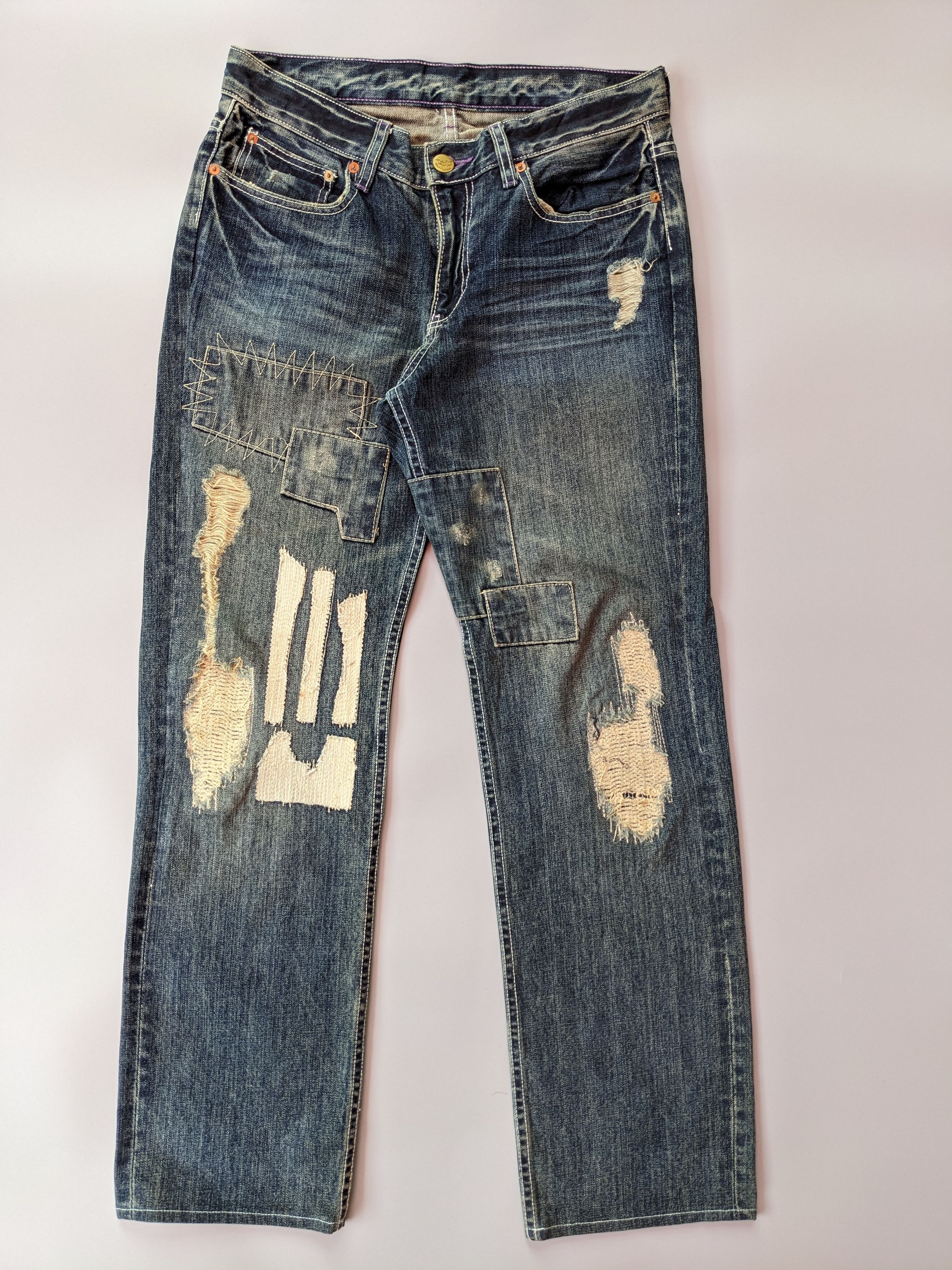 Takeo Kikuchi Takeo Kikuchi patchwork grunge jeans Size US 32 / EU 48 - 1 Thumbnail