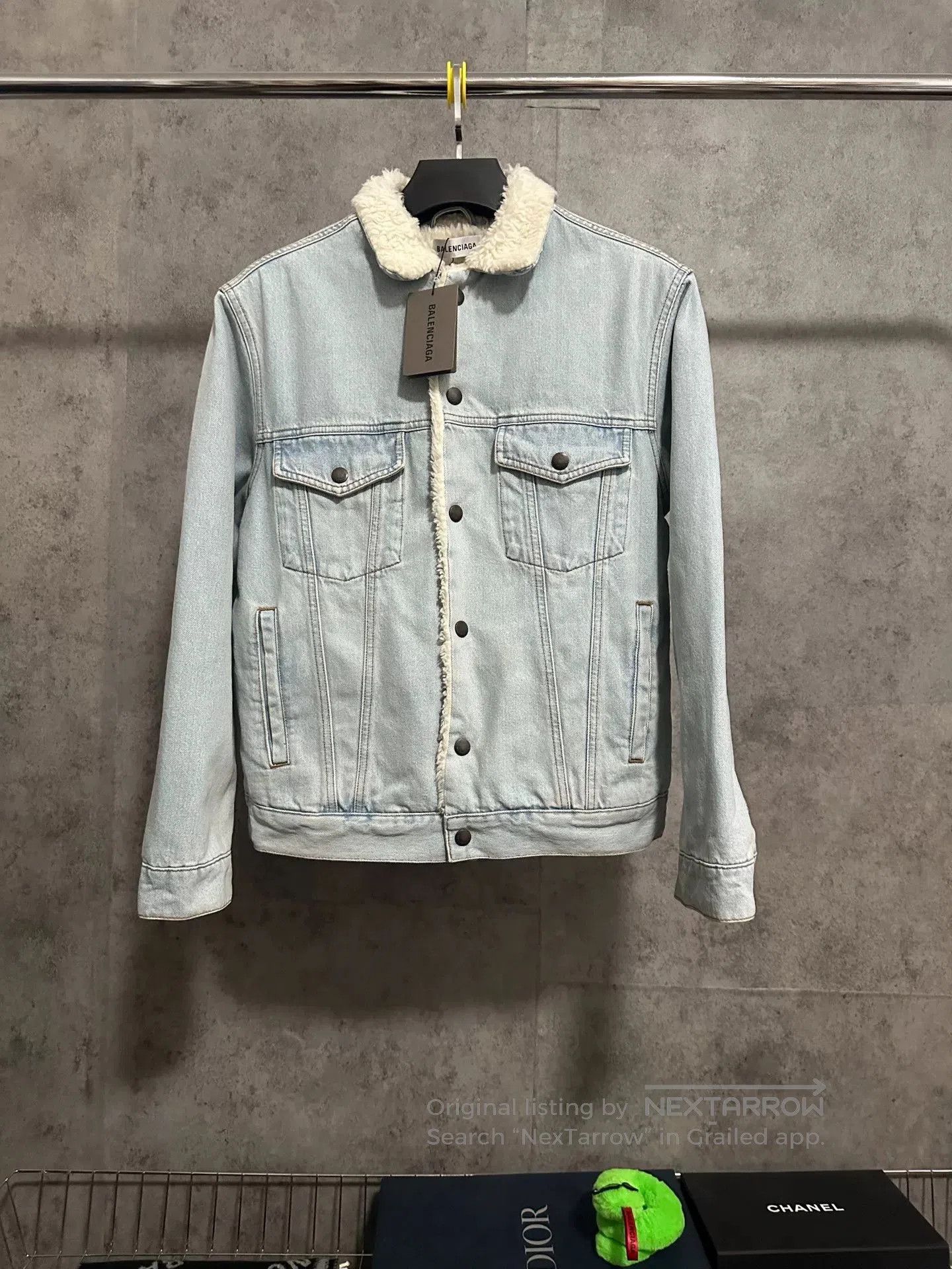 Balenciaga Balenciaga Blue Shearling Denim Jacket. Size US M / EU 48-50 / 2 - 1 Thumbnail