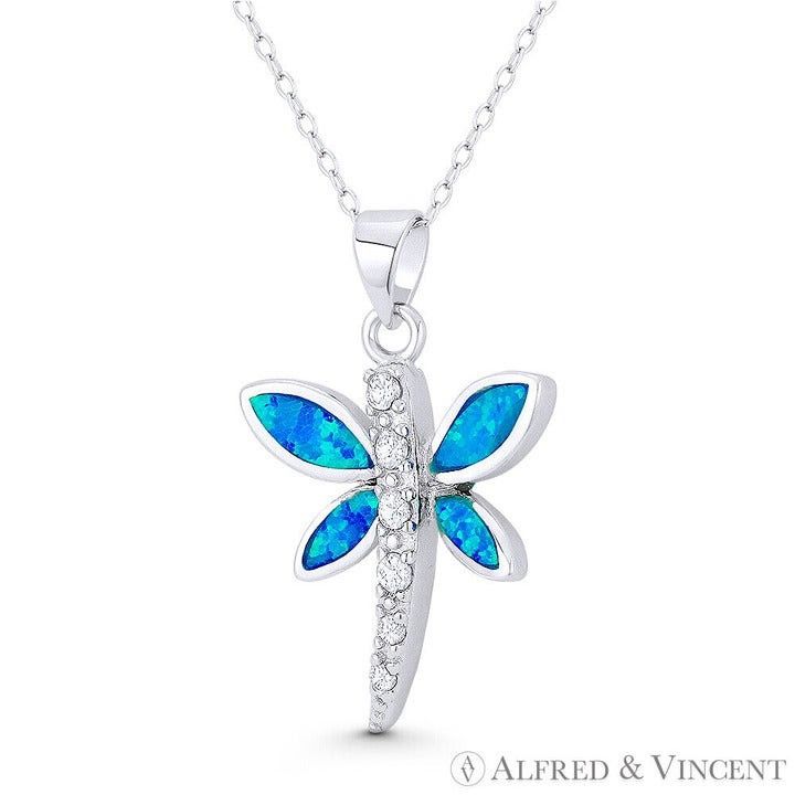 Other Dragonfly Insect Charm Created Opal & CZ Crystal Pendant Size ONE SIZE - 1 Preview