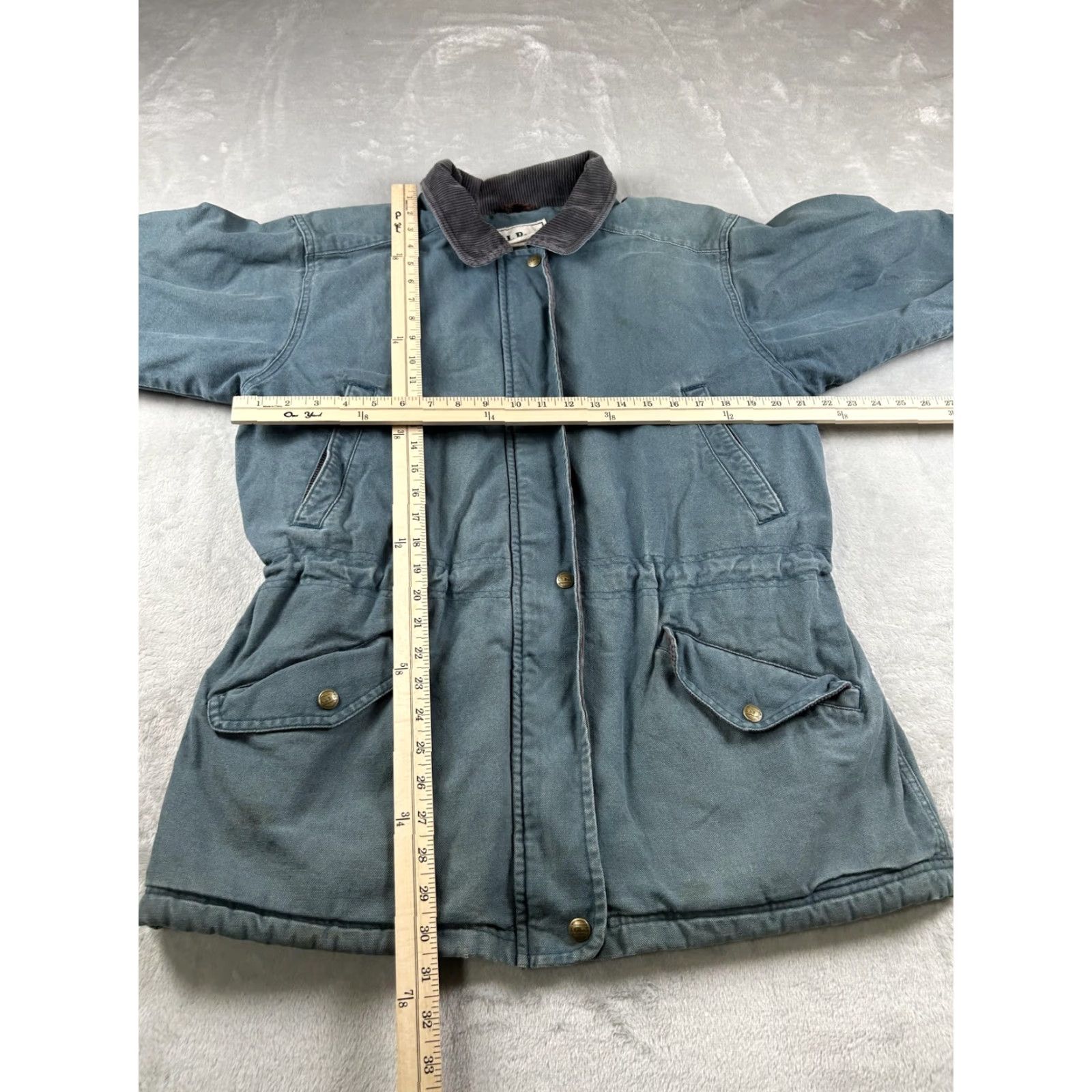 Vintage VINTAGE L.L.Bean Jacket Womens Large Blue Green Sherpa Lined Barn Coat 90s Parka Mid-Length Size L / US 10 / IT 46 - 5 Thumbnail