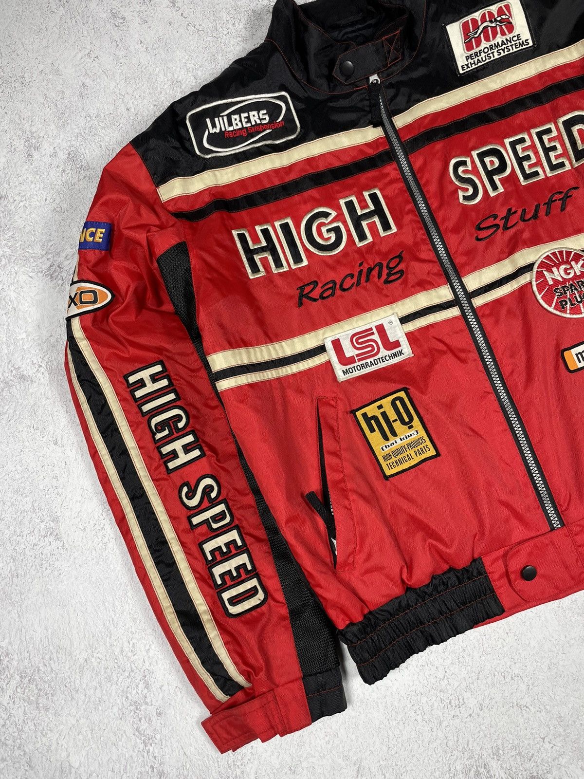 Vintage High Speed Vintage Racing Moto Jacket Big Logo M Size US M / EU 48-50 / 2 - 2 Thumbnail