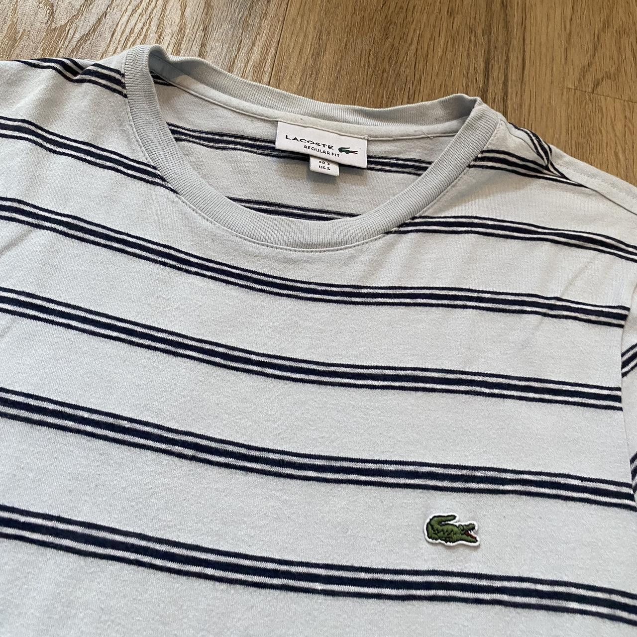 Lacoste White and blue Lacoste striped short sleeve T-shirt Size US S / EU 44-46 / 1 - 3 Thumbnail