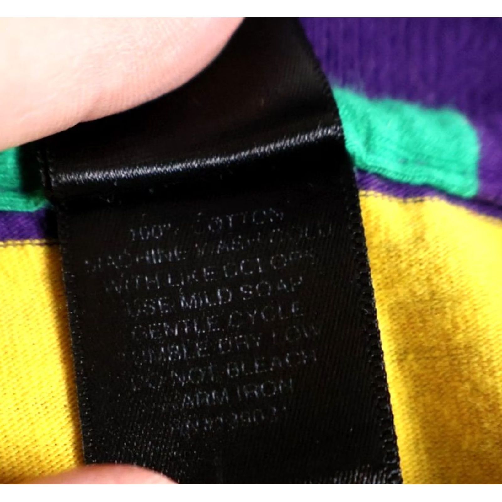 Vintage NOLA Polo Shirt Striped Long Sleeve Rugby NOLA Men Large Yellow Purple Striped Mardi Gras Vintage Size US L / EU 52-54 / 3 - 4 Thumbnail