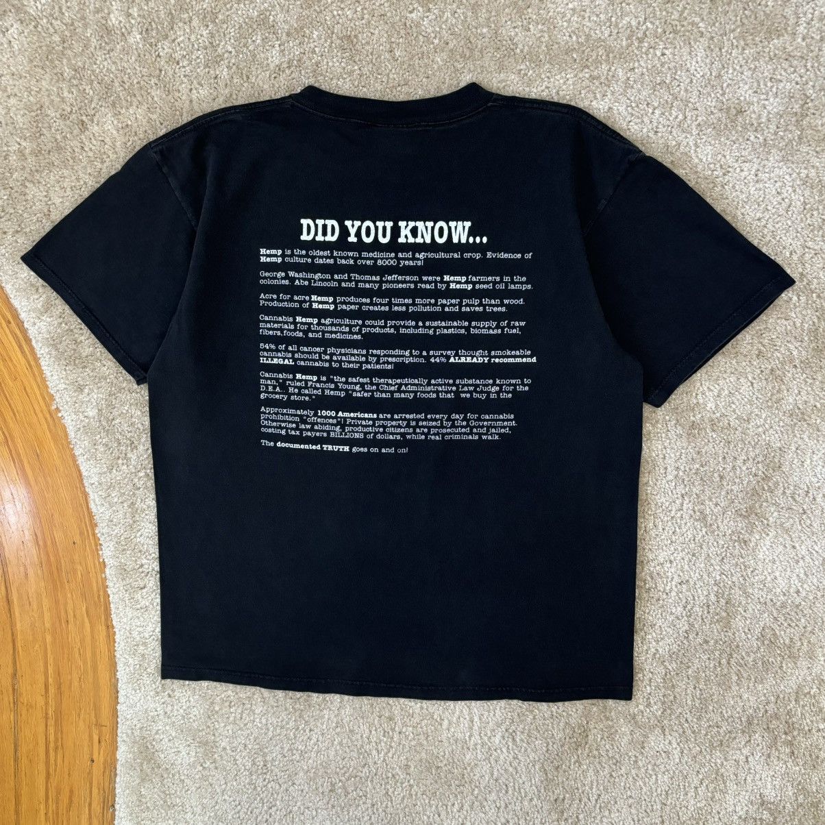 Vintage Vintage 1990s Marijuana Hemp Funny Weed T-Shirt Large Size US L / EU 52-54 / 3 - 4 Thumbnail