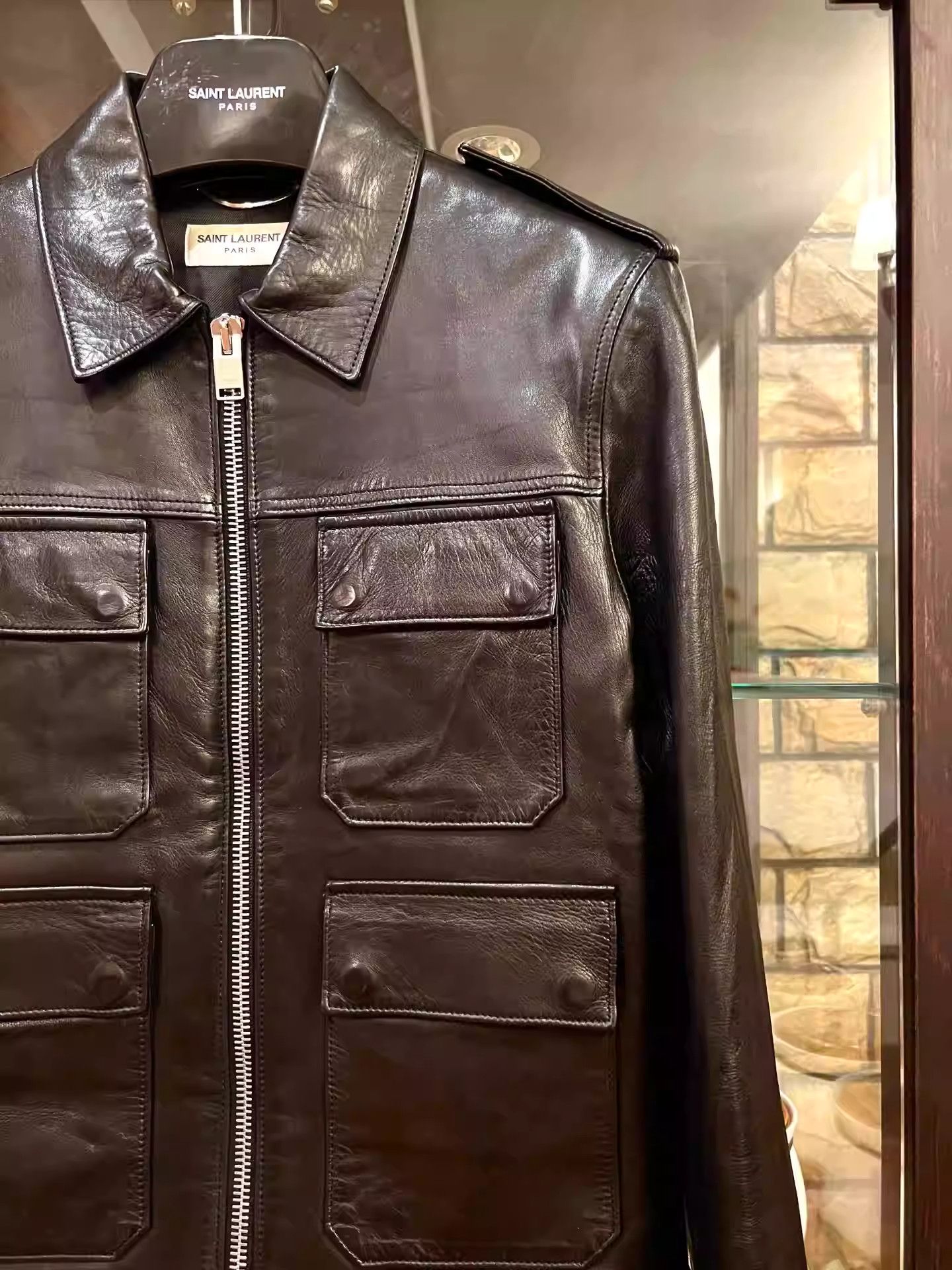 Saint Laurent Paris saint laurent Military Four-Pocket Button Leather Jacket Size US M / EU 48-50 / 2 - 1 Thumbnail