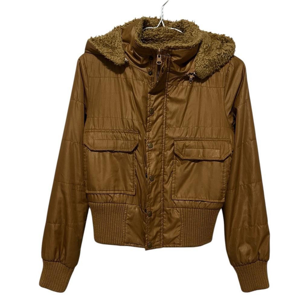Designer Women's brown Hooded Jacket with Sherpa lining Size XS / US 0-2 / IT 36-38 - 1 Thumbnail