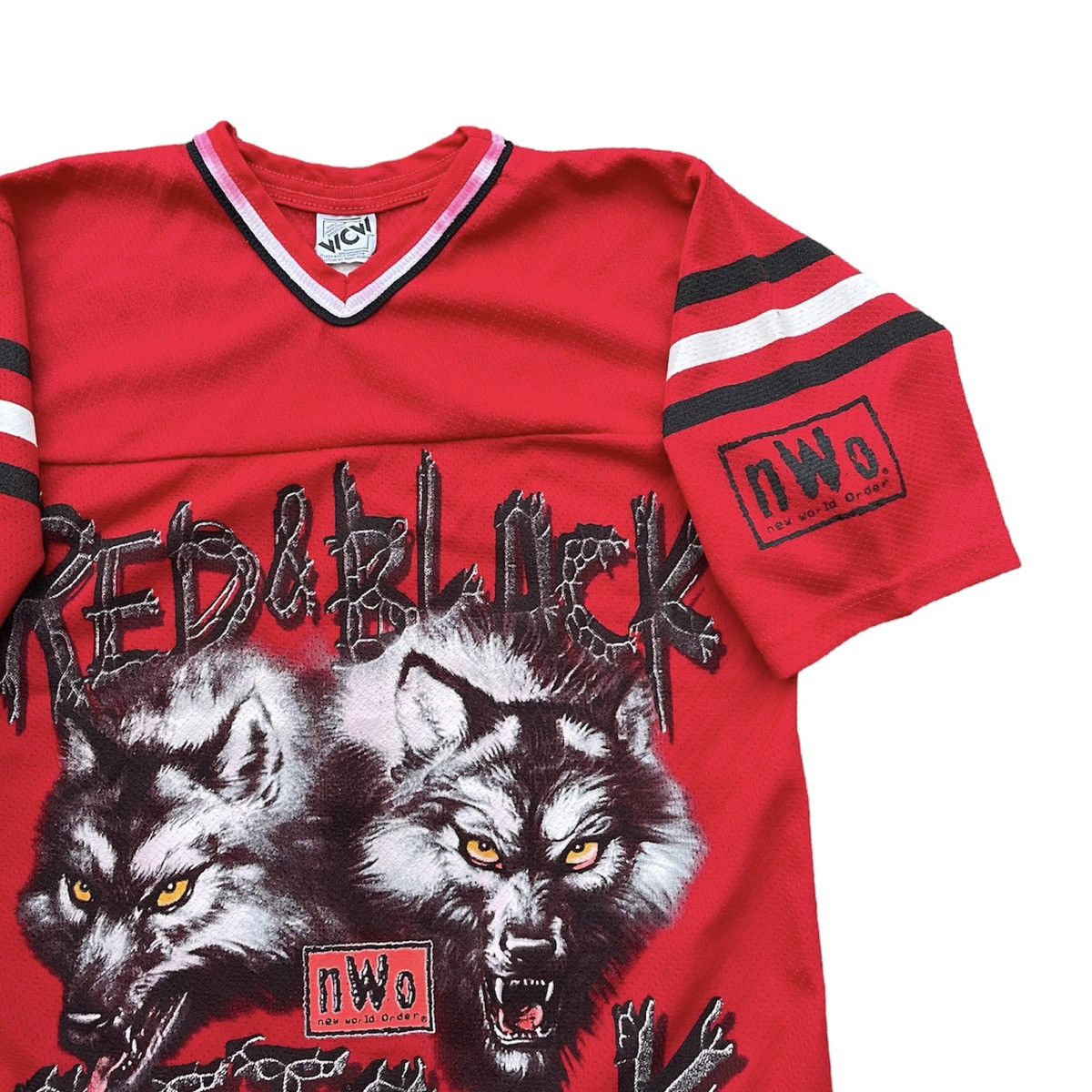 Vintage × WCW/nWo × WWF Vintage 90s Nwo ‘ Red & Black Attack ‘ jersey Size US M / EU 48-50 / 2 - 5 Thumbnail