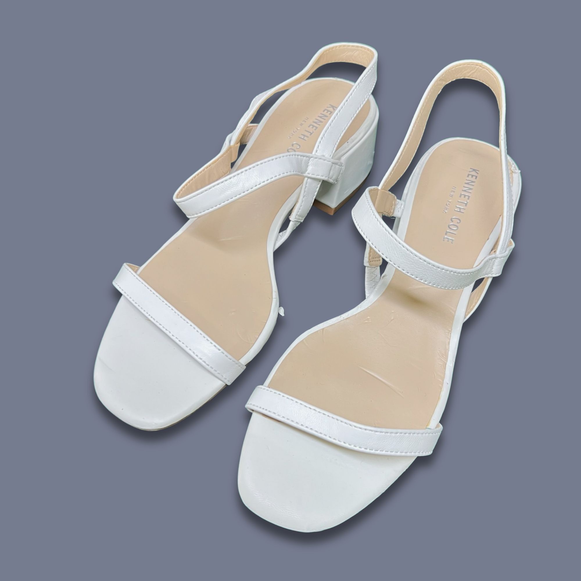 Kenneth Cole Kenneth Cole Maisie Low Heeled Sandals White Open Toe Adjust Size US 8 / IT 38 - 3 Thumbnail