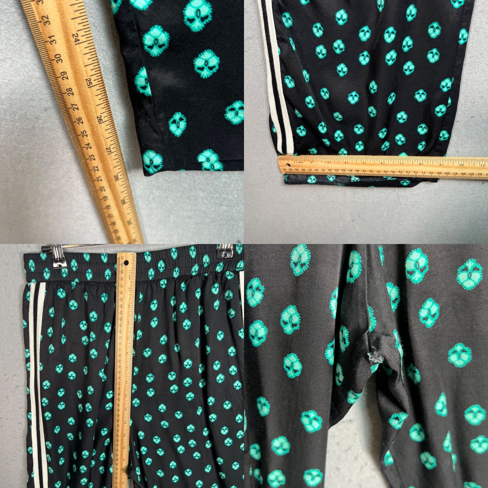 Maje Maje Womens Black Teal Printed Track Pants With Side Stripes Size 2 Size 26" / US 2 / IT 38 - 8 Thumbnail