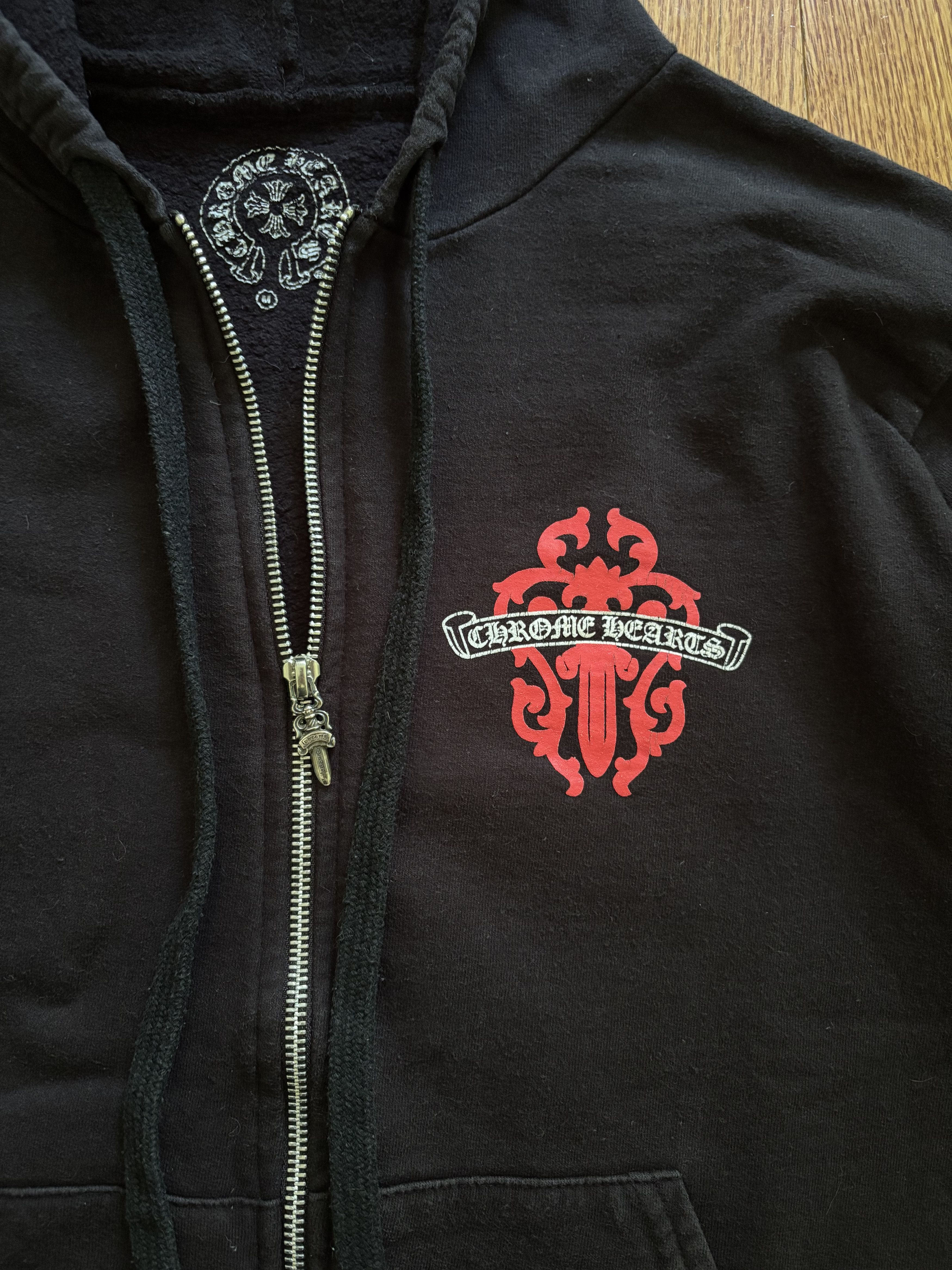 Chrome Hearts Chrome Hearts Dagger Zip Up Hoodie (Red) Size US M / EU 48-50 / 2 - 3 Thumbnail