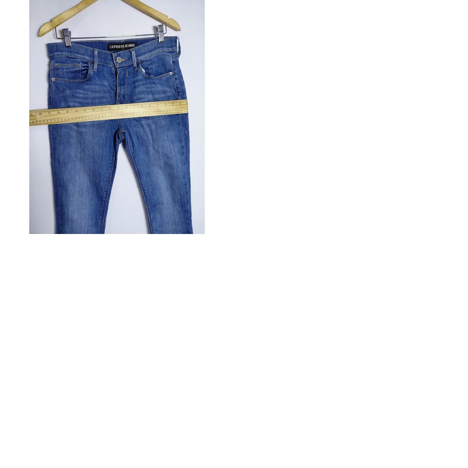 Express EXPRESS Jeans Mid Rise Legging Blue Solid Denim Slim Women Size 8S Size 30" / US 8 / IT 44 - 9 Thumbnail