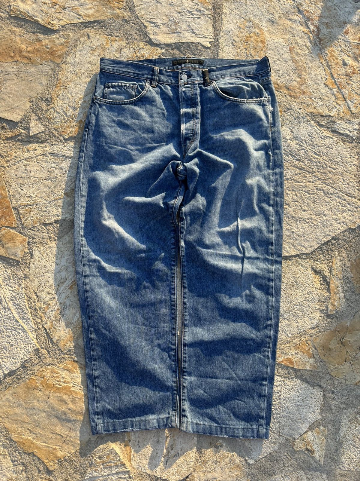 Japanese Brand × Stone Island × Vintage 90s Vintage Stone Island Jeans Denim Pants Rare S.I Wideleg Size US 38 / EU 54 - 6 Thumbnail