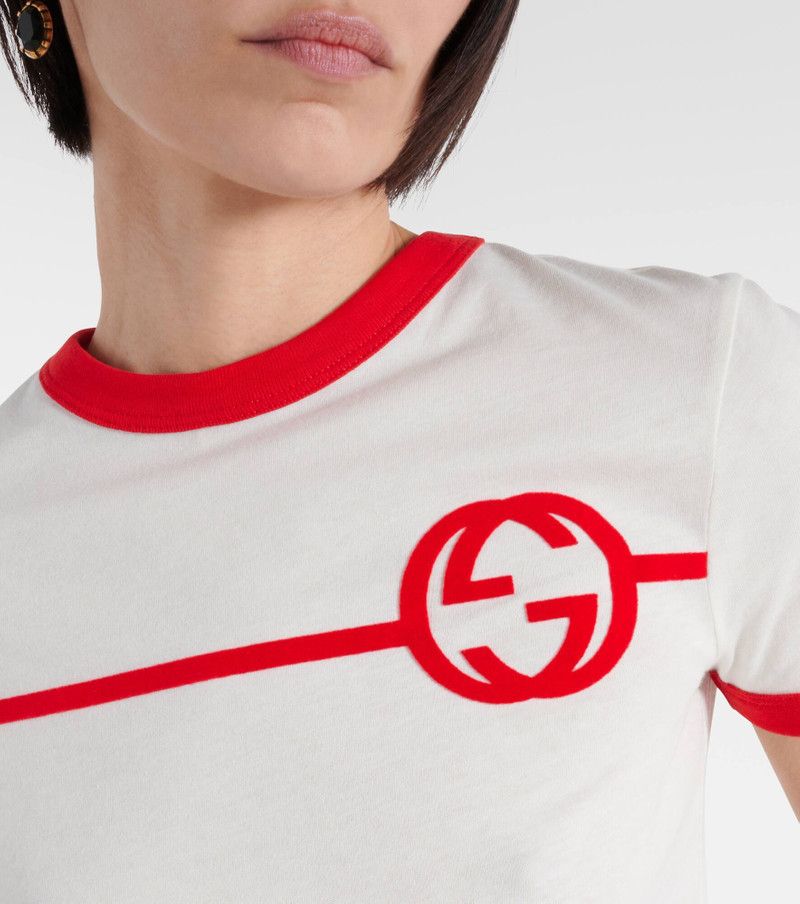 Gucci o1la5ras0526 Cotton Jersey Printed T-Shirt in White/Red Size XXS / US 00 / IT 34 - 4 Thumbnail