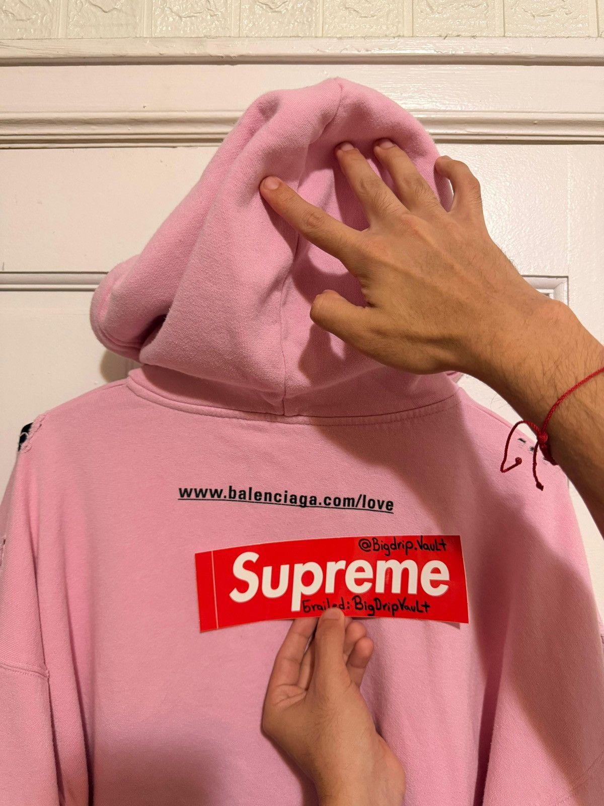 Balenciaga I Love You-Pink Balenciaga Distressed hoodie Size US XS / EU 42 / 0 - 4 Thumbnail
