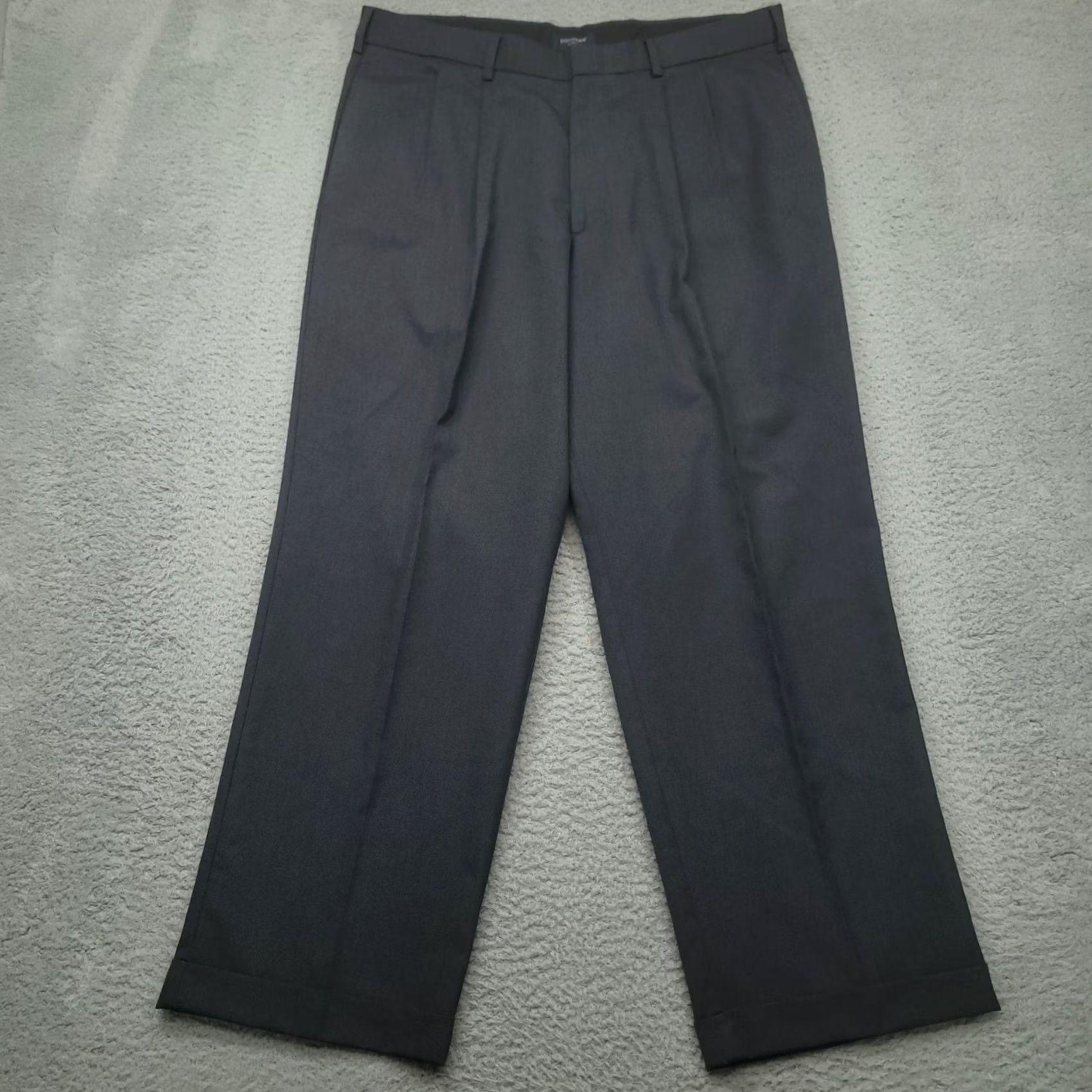 Dockers DOCKERS Men's Pants - Pleated / Cuffed - 36x30 - Gray - Polyester, Rayon - Regular Fit - Dress Pants Size US 36 / EU 52 - 3 Thumbnail