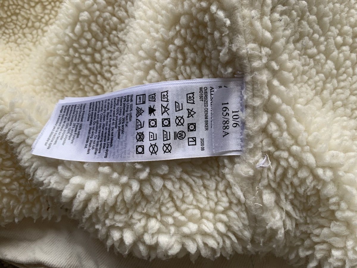 Allsaints Allsaints Oversized Denim Biker Jacket White Fleece Sherpa Size M / US 6-8 / IT 42-44 - 7 Thumbnail