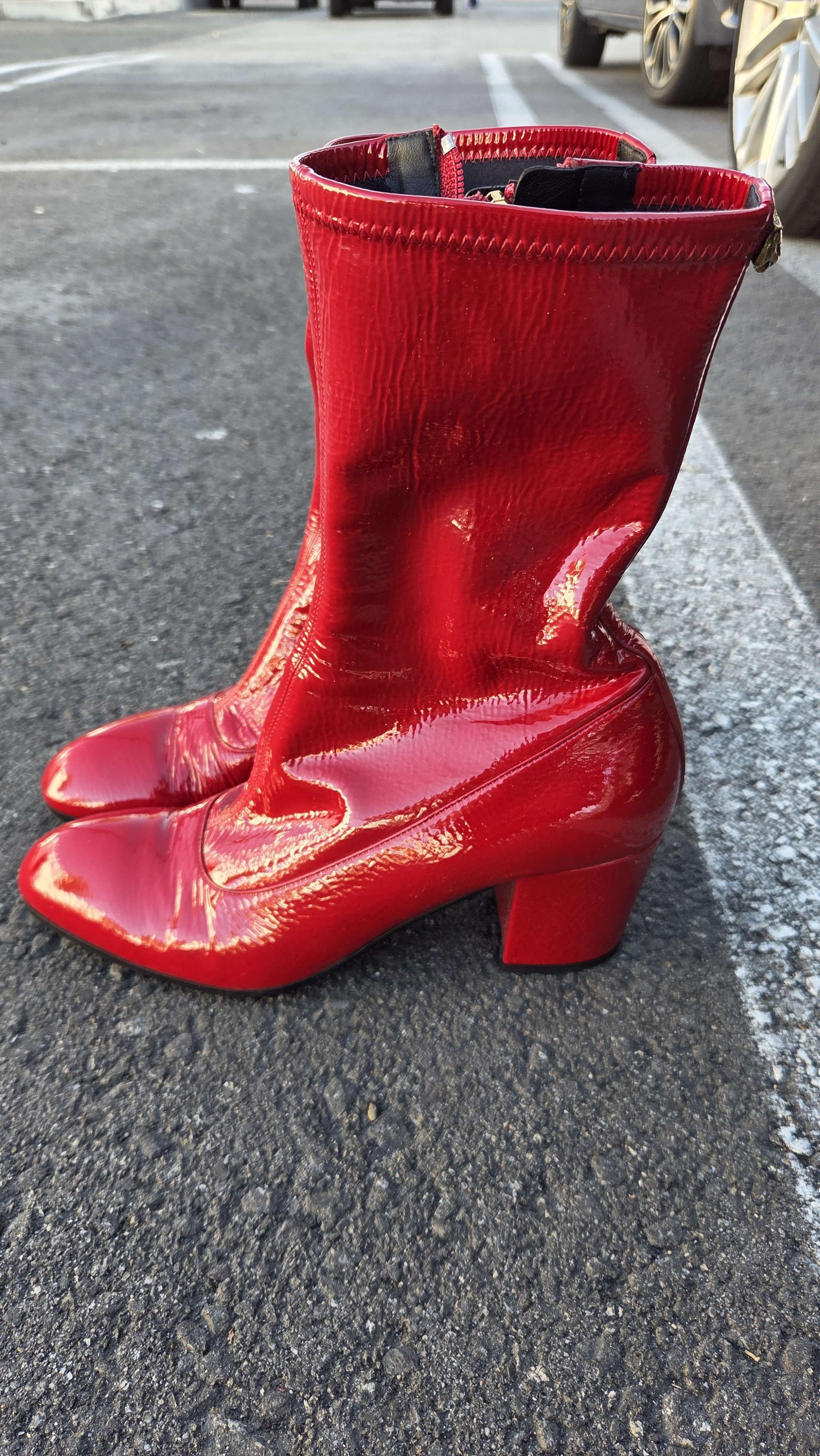 Gucci Gucci red patent leather boots 9 1/2 (see notes) Size US 9.5 / IT 39.5 - 2 Thumbnail