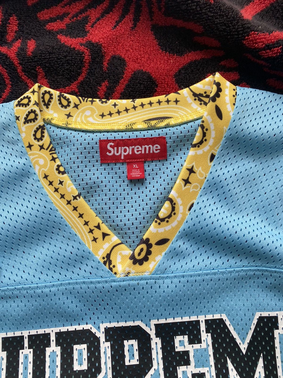 Supreme Bandana Football Jersey Blue XL