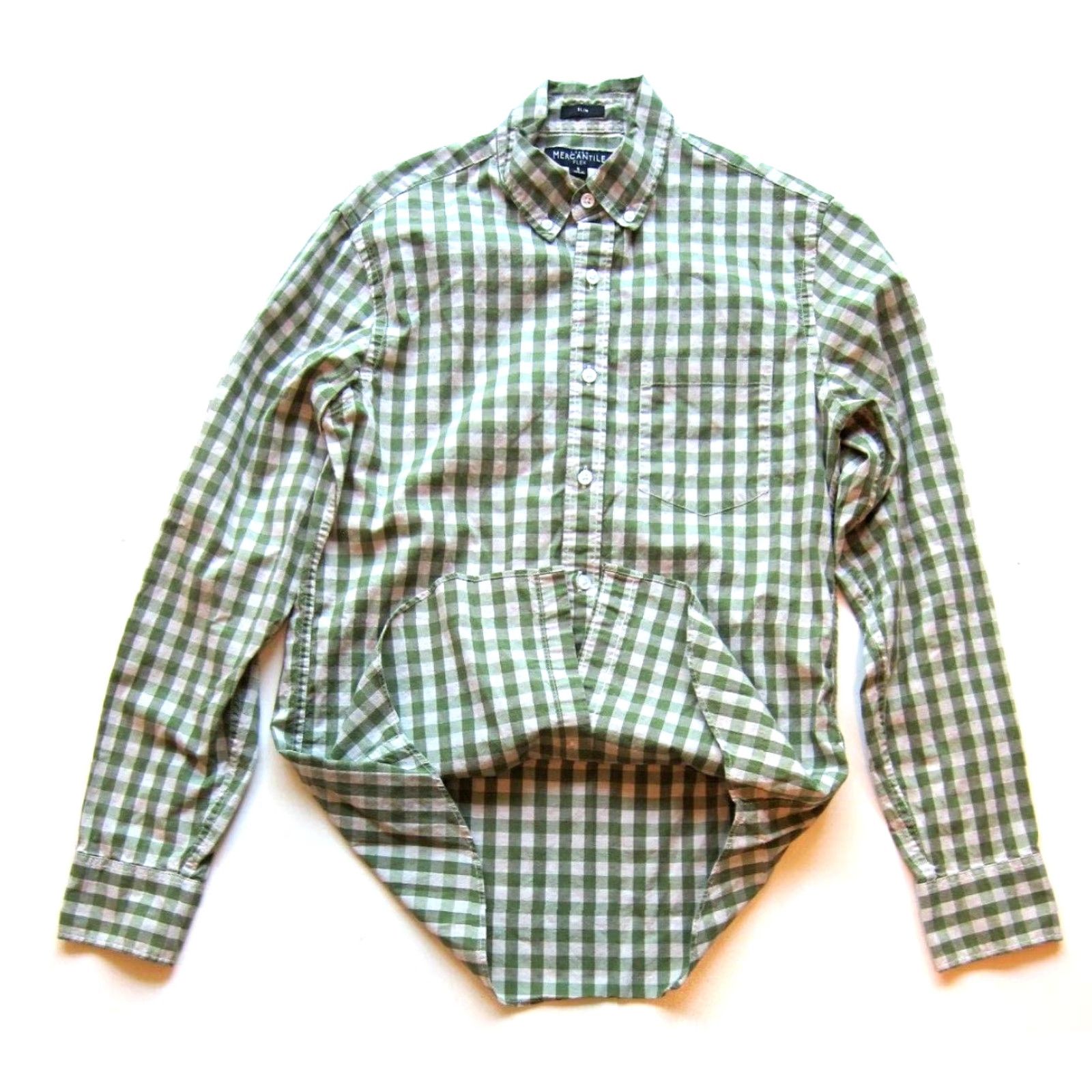 J.Crew J.Crew Mercantile Flex Green Plaid Button Up Cotton Long Sleeve Slim Shirt Men S Size US S / EU 44-46 / 1 - 5 Thumbnail
