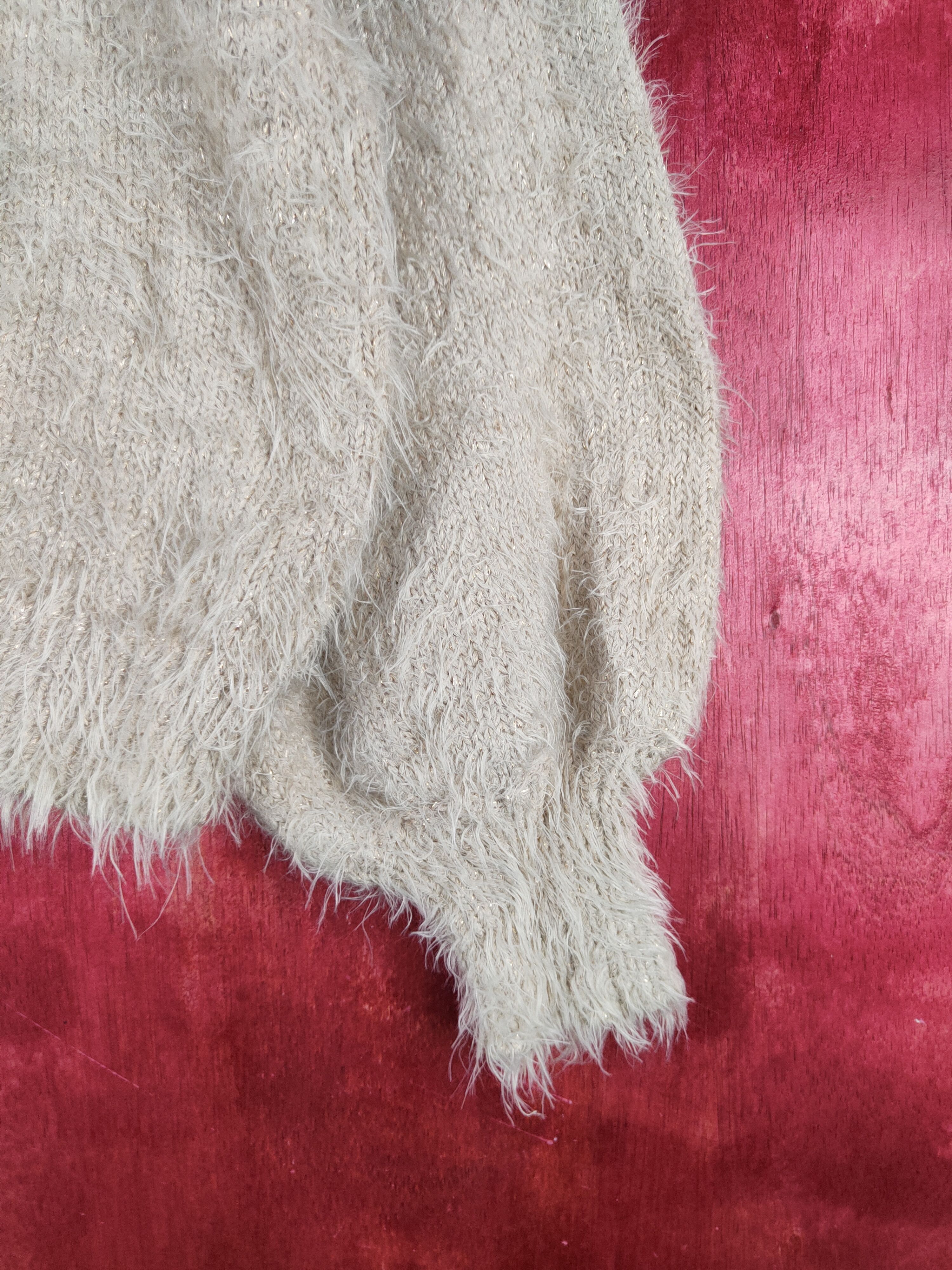 GU GU Brown Shag Shaggy Fur Mohair Knitwear #S2090 Size S / US 4 / IT 40 - 6 Thumbnail