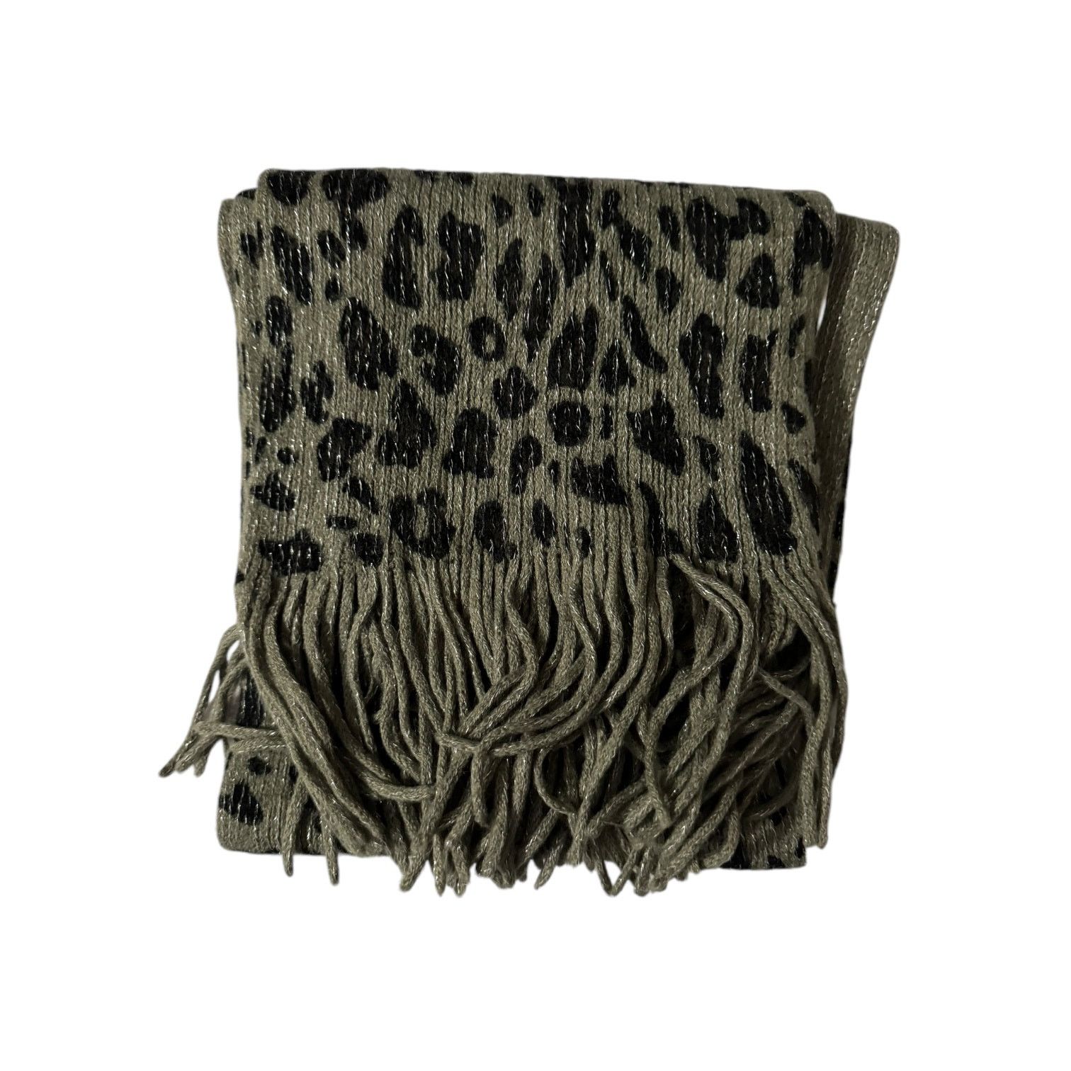 Croft & Barrow Croft & Barrow Gray & Black Cheetah Print Scarf One Size Size ONE SIZE - 3 Thumbnail