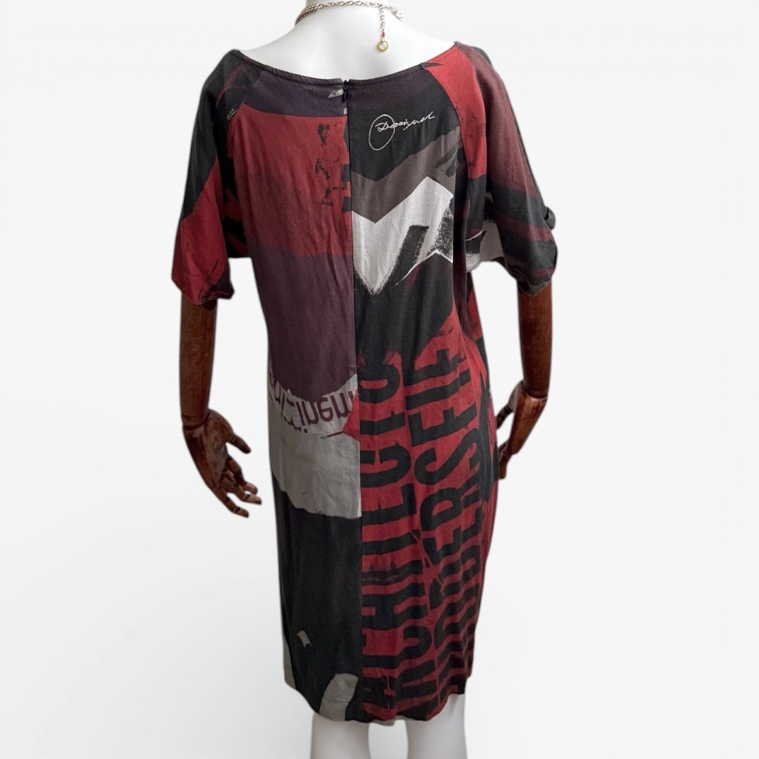 Desigual Desigual Dress Newspaper Print Y2K Size L / US 10 / IT 46 - 6 Thumbnail