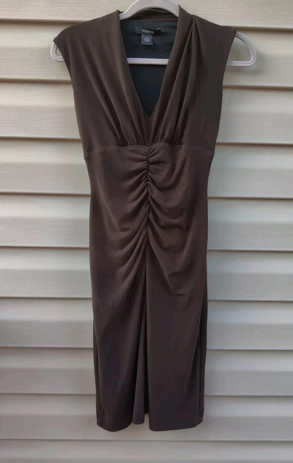 Other Arden B Womens Cinched Dress Brown Size XS Ruched Pencil St Size XS / US 0-2 / IT 36-38 - 2 Thumbnail