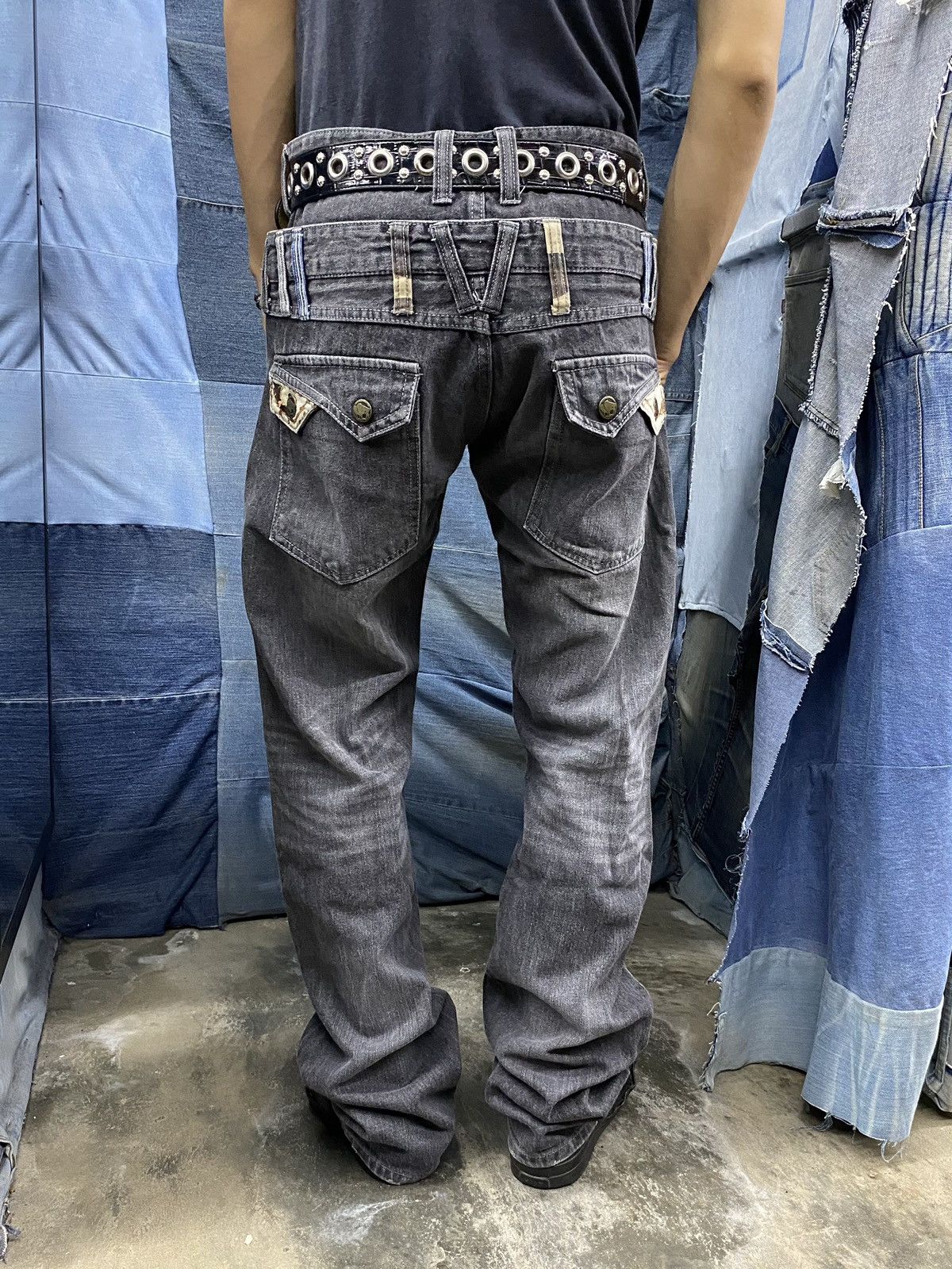 Japanese Brand undefined japanese double waist pant dominate ifsx lgb Size US 31 - 14 Thumbnail