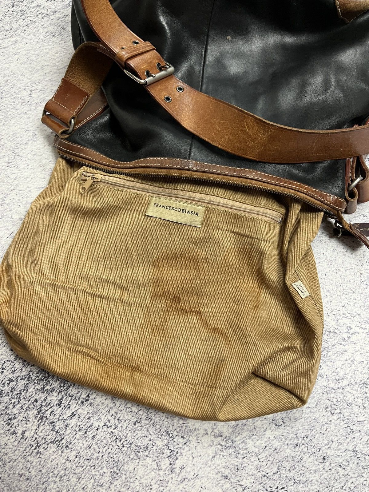 Genuine Leather × Vintage Vintage Francesco Biasa Genuine Split Leather Shoulder Bag Size ONE SIZE - 15 Thumbnail