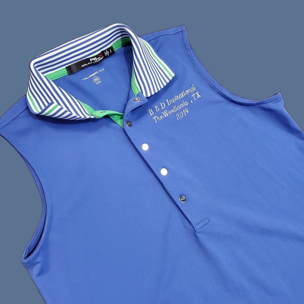 Ralph Lauren VINTAGE RLX Ralph Lauren Polo Shirt Womens Sleeveless Tailored Fit Wicking Golf Blue/Royal Blue Size S / US 4 / IT 40 - 1 Thumbnail