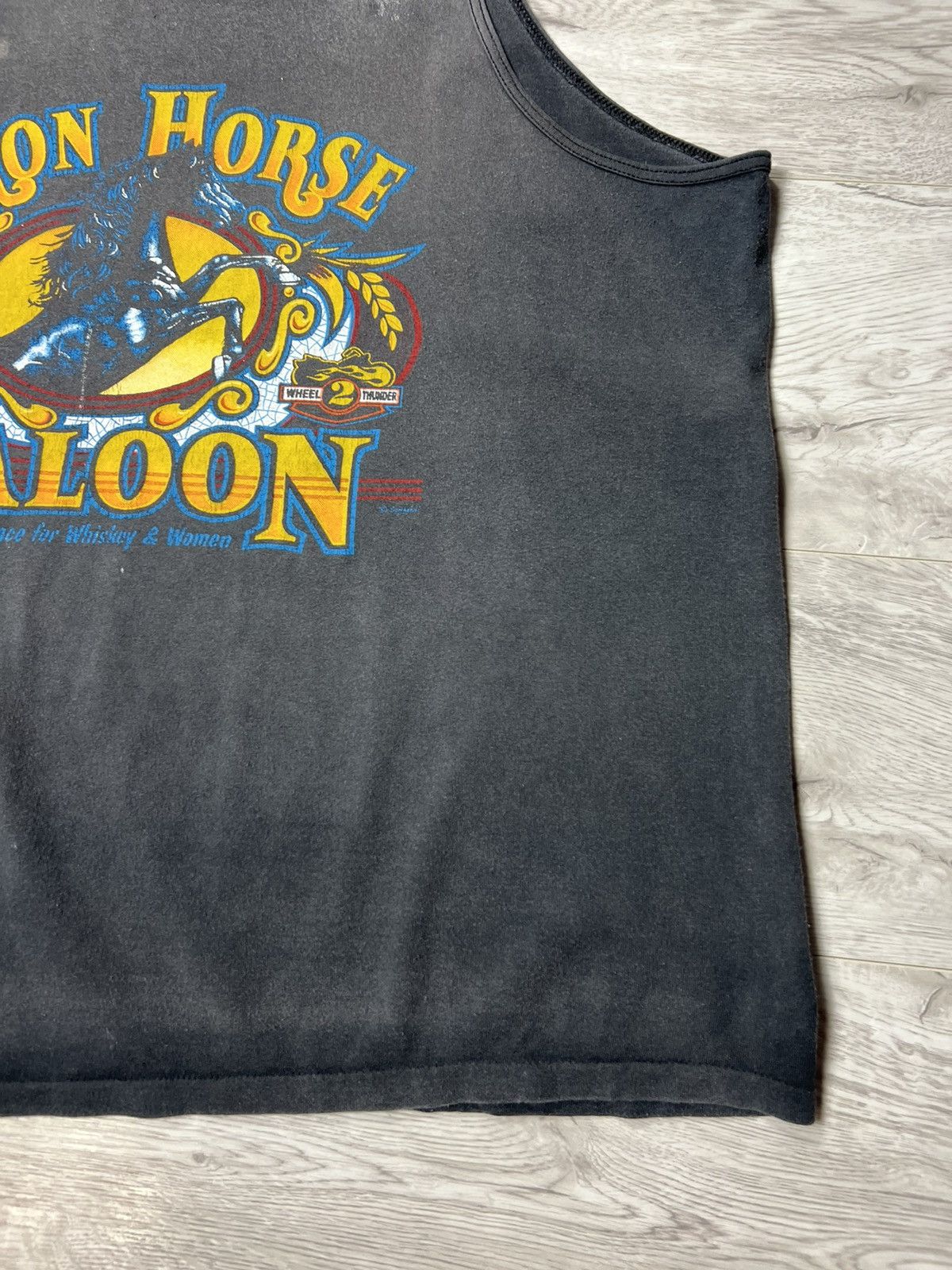 Harley Davidson Vintage Iron Horse Saloon Single Stitch Sleeveless Big Logo Size US XL / EU 56 / 4 - 13 Thumbnail