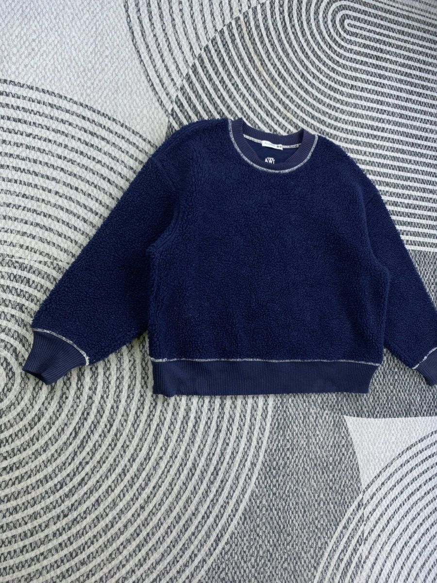 JW Anderson × Uniqlo Vtg Jwanderson By Uniqlo Navy Color Fleece Sherpa Sweatshirt Size US M / EU 48-50 / 2 - 3 Thumbnail