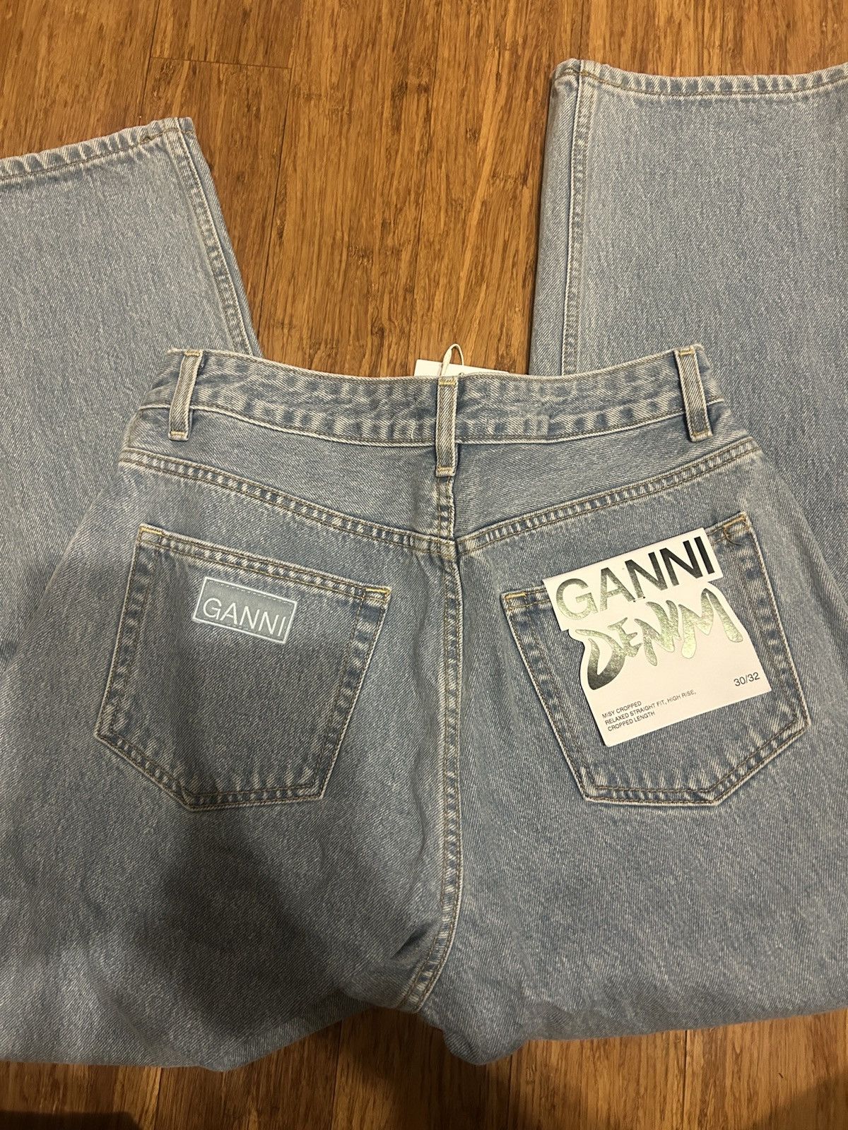 Ganni GANNI Cropped high-rise straight-leg jeans Light denim 30W Size 30" / US 8 / IT 44 - 8 Thumbnail