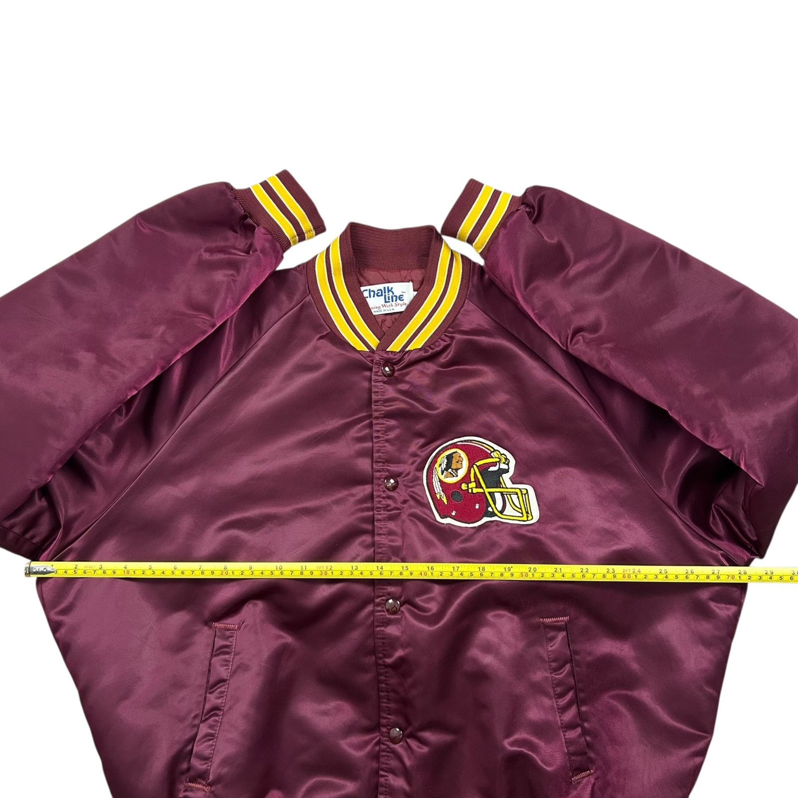 NFL 90s WASHINGTON REDSKINS CHALK LINE SATIN JACKET SPELL OUT Size US XXL / EU 58 / 5 - 13 Thumbnail