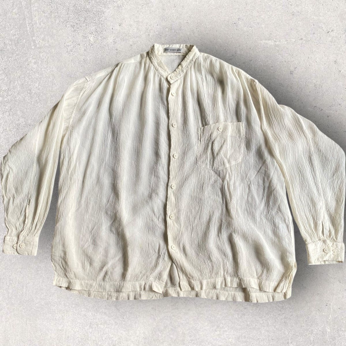 Issey Miyake Vintage SS91 Wrinkle Oversize Shirt Size US M / EU 48-50 / 2 - 1 Thumbnail