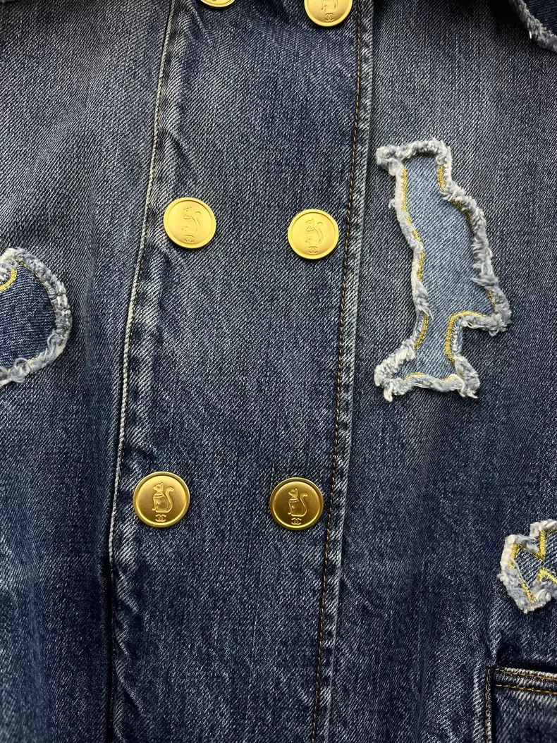 Chanel Chanel Egyptian series lamb wool inner denim jacket Size XS / US 0-2 / IT 36-38 - 2 Thumbnail