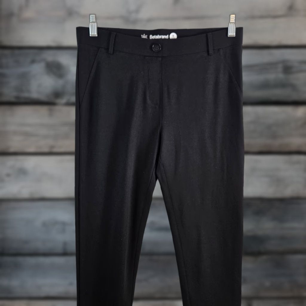 Vintage Betabrand Womens Ponte Knit Skinny Pants Sz Medium Long Black Mid Rise Pants Women Long Inseam 28.5" Stretch Knit Lightweight Size 32" / US 10 / IT 46 - 1 Thumbnail