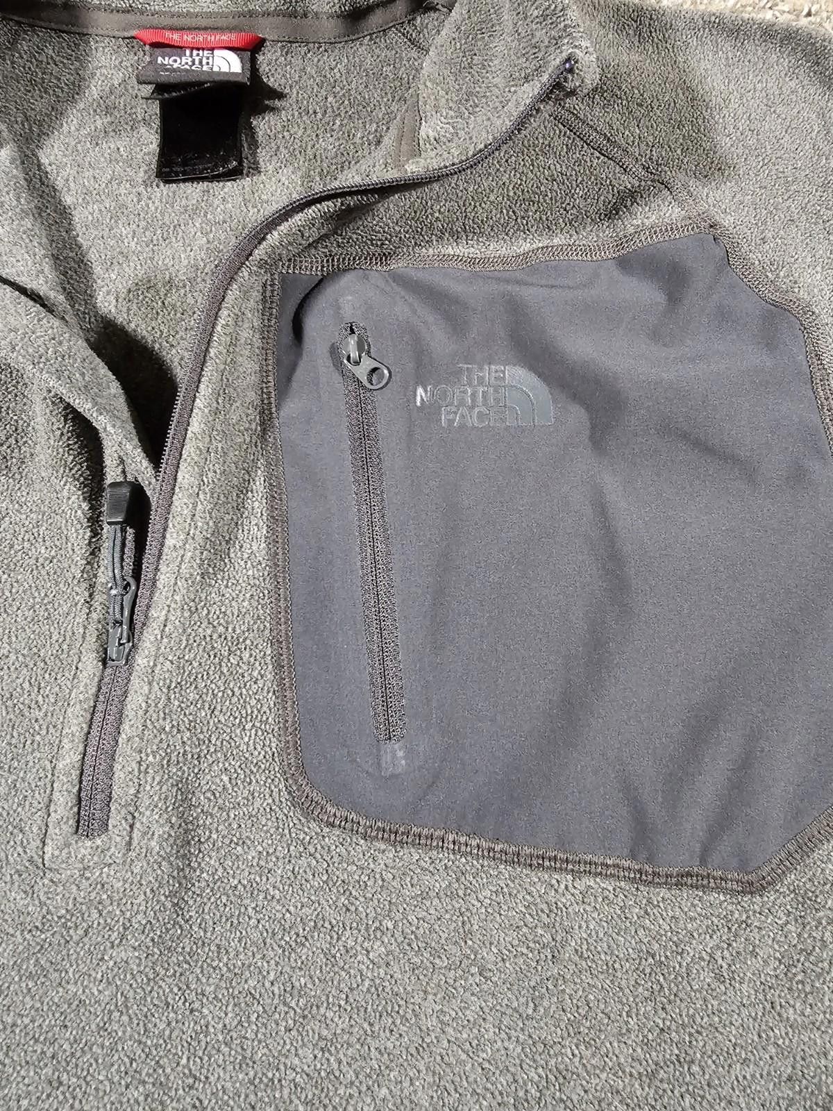 The North Face The North Face Mens L Gray 1/4 Zip Fleece Outdoor Hiking Size US L / EU 52-54 / 3 - 2 Thumbnail