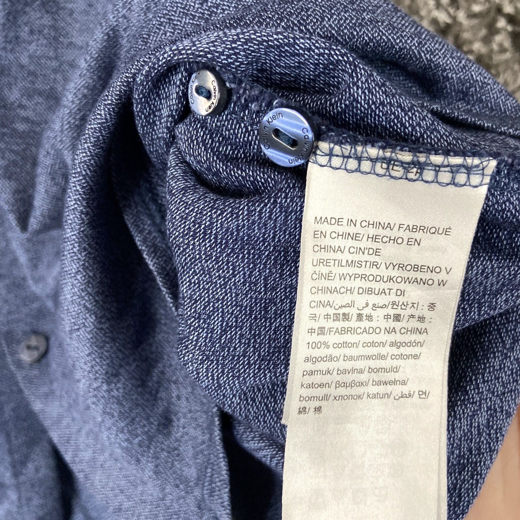 Calvin Klein CALVIN KLEIN Button-Up Shirt Liquid Cotton Adult Large Blue Mens Size US L / EU 52-54 / 3 - 6 Thumbnail